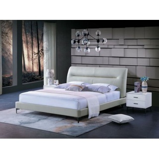 JVmoebel Lederbett, Bett Polster Design Luxus Betten Schlaf Zimmer Leder Luxus 180x200 weiß