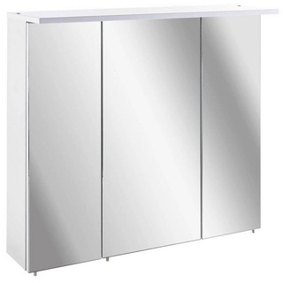 Lomadox Spiegelschrank Badezimmer Badschrank weiß mit LED Beleuchtung 70x75x24 cm