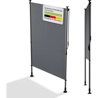 Juskys Aluminium Senkrechtmarkise 120 x 310 cm grau