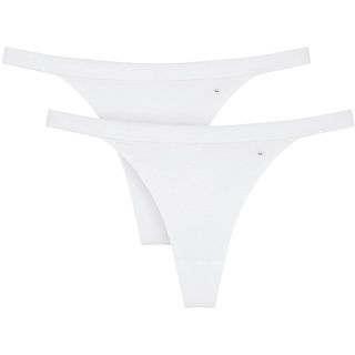 Slip TRIUMPH "Smart Natural Brazilian String 2P" Gr. 2, 2 St., weiß (white) Damen Unterhosen Damenwäsche