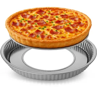 immer Quicheform & Tarteform aus Edelstahl – robuste Backform mit schnittfestem Hebeboden, extrabreiter Bodenring, hoher Rand, ohne Beschichtung (PFAS-frei), langlebig, spülmaschinenfest (Quiche-Tart)