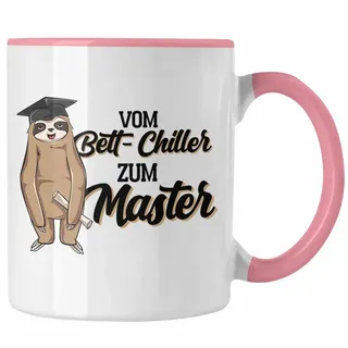 Trendation Tasse Lustige Faultier Master Tasse Vom Bett Chiller Zum Master Abschluss Pr rosa