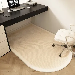Surwin Bürostuhl Unterlage Teppich, Warme Farben Bodenschutzmatte für Bürostuhl Hartböden Parkett Laminat, Kratzfest rutschfest Bodenmatte Stuhlunterlage Bürostuhlunterlage (Beige 4,120x80cm)