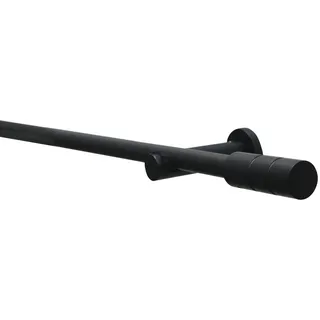 GARDINIA Vorhangstange Zylinder 1-läufig Ø 19 mm 220 cm Schwarz