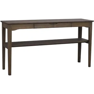 Konsole Markham aus Eiche, skandinavisches Design mit Schublade, braun, 140x40x75 cm