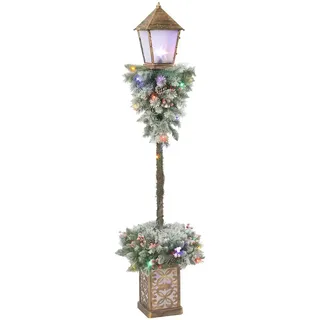 Outsunny Weihnachts-Straßenlaterne 150 cm mit 50 LEDs Grün/Weiß