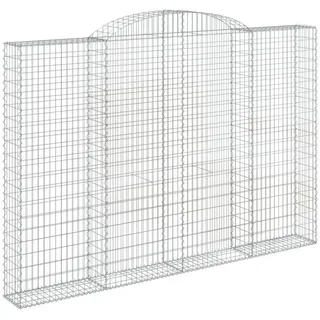 vidaXL Gabione mit Hochbogen 300x30x200/220 cm Verzinktes Eisen
