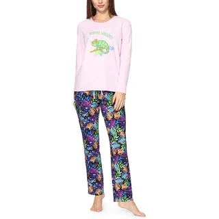 Merry Style Damen Lang Zweiteiliger Schlafanzug aus Baumwolle Pyjama Set Winter MS10-169 - M