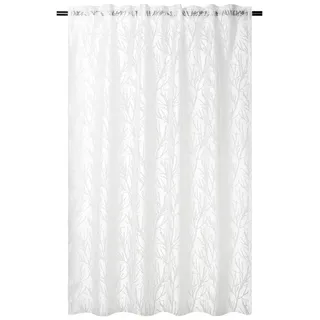 MOON Heimtextilien Vorhang Schlaufenvorhang Dekoschal Ronny mit Ausbrenner Motiv 140x245-weiß (1 St), halbtransparent weiß 140 cm x 260 cm