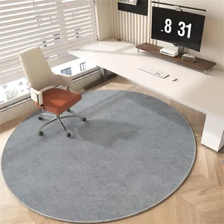 Odot Runde Bodenschutzmatte Bürostuhl, Bürostuhl Unterlage Diverse Größen Schreibtischstuhl Unterlage rutschfest Bodenschutzmatte Gaming Teppich für Hartböden Büro (grau,140cm)