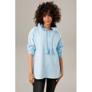 Aniston CASUAL Sweatshirt Kapuze mit dekorativen Kordeln regulierbar blau 48