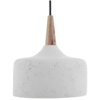 BELIANI Hängeleuchte Weiß Gips Holzoptik mit Schirm in Glockenform Minimalistischer Industrieller Stil