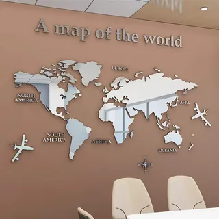 3D DIY Weltkarte Wandaufkleber Kristalldekoration Büro Studie Wohnzimmer Sofa Hintergrund Wandaufkleber Dreidimensionale Wanddekoration Wandbilder Wandsticker Wandtattoo