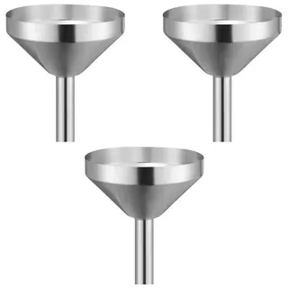 LuxusKollektion Trichter Trichter Mini Edelstahl 3 Stück Parfüm Kosmetik Flaschen S silberfarben