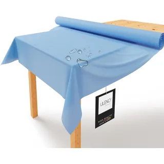 LILENO HOME Tischdeckenrolle 1,10 x 25 m - Tischdecke Hellblau aus Vlies - Stoffähnlich, abwaschbare Tischdecke als Rolle, Meterware Tischtuchrolle - Einweg Papiertischdecke Rolle Alternative