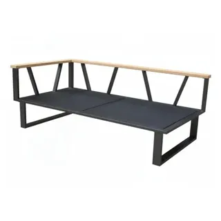 Zebra Belvedere Lounge 2-Sitzer, Armlehne links graphit Edelstahl Rahmen ohne Polster 156 cm x 82,5 cm x 75 cm