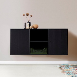 Hammel Furniture Sideboard Mistral, Hochwertig Schrank, hängend/stehend montierbar, mit zwei Türen, B: 133 cm, anpassungsbar Designmöbel schwarz 
