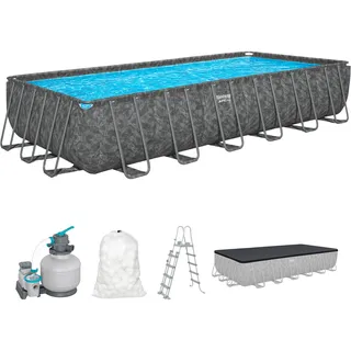 Bestway Pool-Set, rechteckig, 24 ft x 12 ft x 52 Zoll oder 7,32 m x 3,66 m x 1,32 m