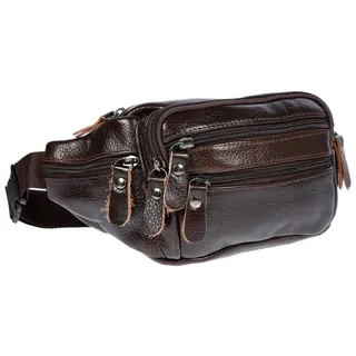 Christian Wippermann Bauchtasche Leder Bauchtasche für Herren Damen Schwarz Braun (1 tlg), Waistbag Hüfttasche Waist Bag braun