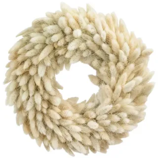 Dehner Dekokranz Kranz Mellow, Ø 30 cm, Naturmaterial, beige, eleganter Trockenblumenkranz aus Samtgras