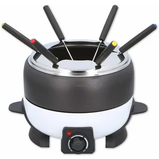 Alpina Cuisinier Deluxe Fondue Set 6 Personen Elektrisch - Edelstahl - Fleischfondue Käsefondue Schokofondue - Schwarz