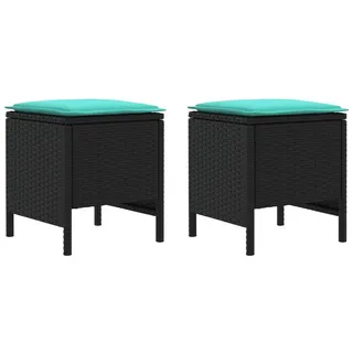 vidaXL Garten-Fußhocker 38 x 38 x 45 cm Schwarz/Türkis
