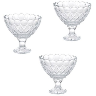 Neuetischkultur Dessertschale Eisbecher Glas 3er Set, Glas, (Set, 3-tlg), Dessertschalen weiß