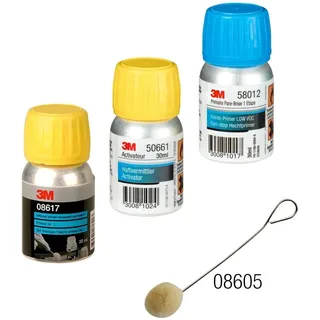 3M Primer, bei keramischer Glaskante,blanken Stellen (Stahl, Alu) oderblankem Glas (ungetönt odergetönt), 30 ml, schwarz #58012