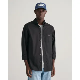 GANT Langarmhemd Regular Fit Schwarz 4XL