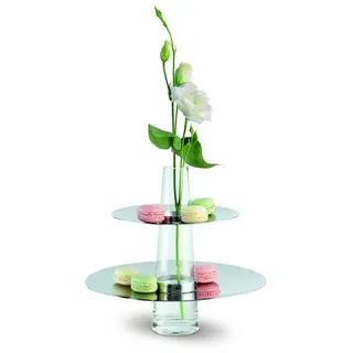 PHILIPPI Etagere, Edelstahl, poliert, Edelstahl, poliert, Glas, 27 (d) cm silberfarben