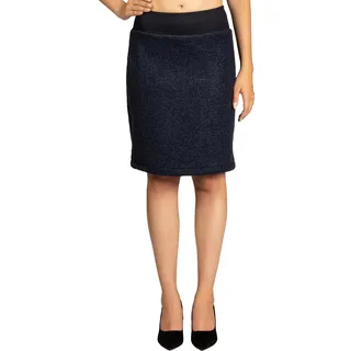 Caspar RO031 Damen Winter Bleistift Wollrock Knielang, Farbe:dunkelblau, Größe:38 - 38