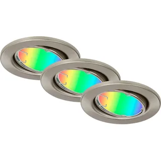Briloner Einbauleuchte 3er Set rund silber