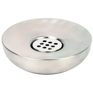 houseproud Seifenschale Round Steel Seifenschale, Breite: 11,5 cm, Ø 11.5 cm, 1-St., abnehmbarer Abtropfeinsatz, Edelstahl, gebürstet silberfarben