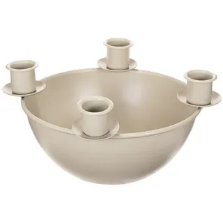 Florists Products Kerzenhalter Kerzenschale Adventskranz modern Halter für vier Stabkerzen beige