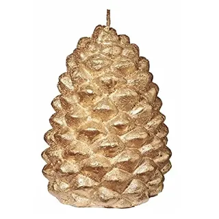 Weihnachtskerzen Kerze Tannenzapfen Gold 12 x 8,5 cm, 1 Stück
