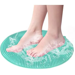 Rutschfeste Massagematte Silikon Teal Blau Fußpflege Entspannung Massagegerät Dusche Duschmatte Duschmatte Rückenschwamm Reinigung und Peeling