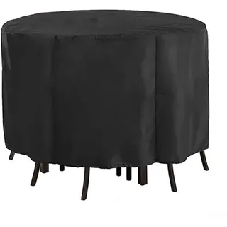 Oniissy Outdoor Runde Bar Höhe Terrassentisch Abdeckung, Garten Runde Tisch Stuhl Set Abdeckung, Wasserdicht, Heavy Duty Gartenmöbel Schutz Mit Kordelzug Allwetter Schwarz (128 x 71 cm)