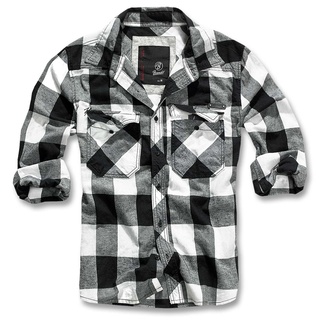 Brandit Check Shirt Flanell Hemd schwarz/weiss, Größe XL