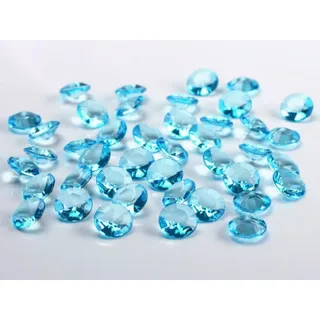 P&D 100 Stück Dekosteine 1,2cm // Streudeko Streudeko Streudeko Hochzeit Taufe Kommunion Tischdeko Deko (Türkis)
