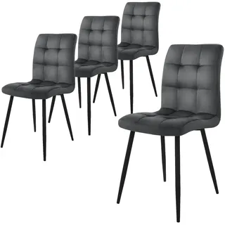 ML-Design Esszimmerstuhl Samt anthrazit 4er Set
