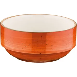 6x Bonna Aura Terracotta Banquet Stapelschale rund 12cm 35cl 5,3cm tief Orange Creme Porzellan ATCBNC12JO Bowl Tapas Snack Geschirr