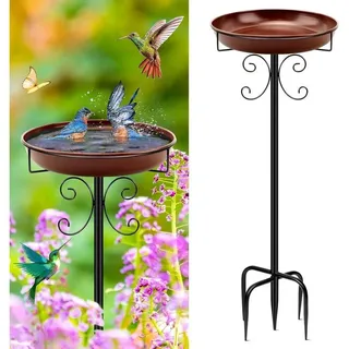 LuxusKollektion Vogeltränke Vogeltränke Metall Antik Braun 35In Vögel Garten Futter Winterfest