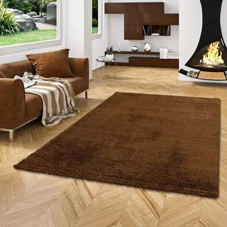 Pergamon Aloha Hochflorteppich 60 x 110 cm Braun