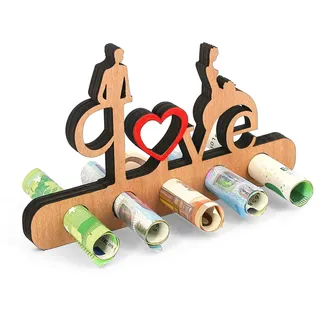 Giftota - Originelle Geburtstag Geldgeschenk Holz - Geldgeschenk kombiniert mit Paar und Love - Liebe Geschenk - Geschenke aus Holz - Geschenke für Freunde, Familie, Liebhaber