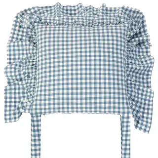 Diwzbyn Sitzkissen Stuhlkissen mit Bindebändern und abnehmbarem Bezug, 45 × 45 cm, Rutschfeste Sitzauflage für Küchen- und Esszimmerstühle blau
