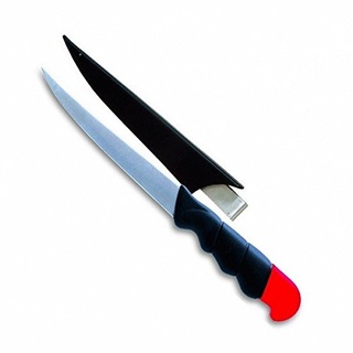 Robinson Filetiermesser mit einer Länge von ca. 27cm, durch einen hohlen Griff schwimmt dieses Messer, es steht senkrecht im Wasser