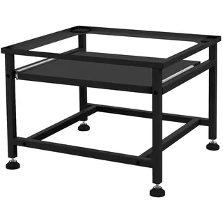 ML-Design Waschmaschinen-Untergestell mit Ausziehbarer Ablage, Schwarz, 62,5x53,5x45 cm, aus Stahl,
