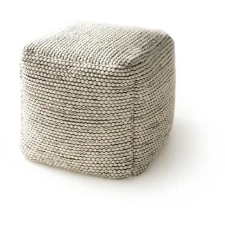 benuta pure Pouf 45 x 45 x 45 cm Beige