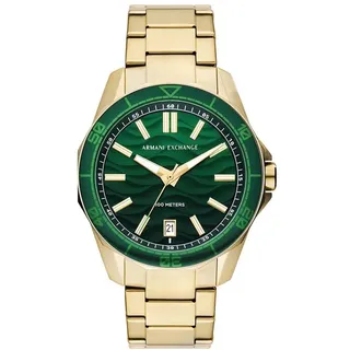 Armani Exchange Uhr für Männer, Dreizeiger-Datumswerk, Edelstahluhr mit 44 mm Gehäusegröße