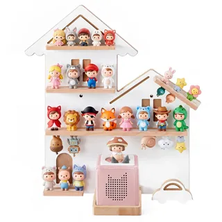Songmics Kinderregal für Toniebox 35 Figuren Buche wolkenweiß